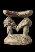 2 Figures Facing Opposite Headrest - Luba People, D.R. Congo 1