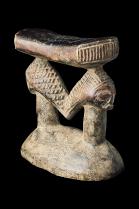 2 Figures Facing Opposite Headrest - Luba People, D.R. Congo 2