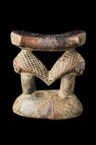 2 Figures Facing Opposite Headrest - Luba People, D.R. Congo 4