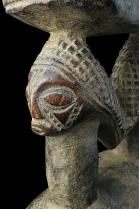 2 Figures Facing Opposite Headrest - Luba People, D.R. Congo 6