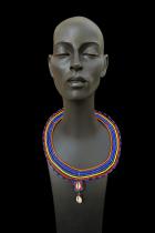 Beaded Collar/Necklace with Cowrie Shells - Maasai People, Kenya/Tanzania - JL2A 4