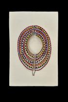 Mounted Maasai Multi Layered Necklace/Collar - Maasai People, Kenya/Tanzania east Africa