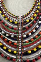 Mounted Maasai Multi Layered Necklace/Collar - Maasai People, Kenya/Tanzania east Africa 4