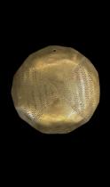 Pair of Etched Convex Metal Disk Pendants  with Drilled Hole 3