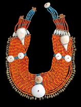Orange Beaded Pectoral Ornament - Naga People, Nagaland, North-Eastern India - Sold
