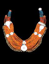 Orange Beaded Pectoral Ornament - Naga People, Nagaland, North-Eastern India - Sold 1