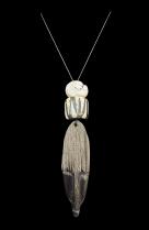 Ebony Wood Necklace, Batik Bone and Chank Shell Necklace 1
