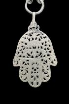 Tribal Silver Hamsa Necklace - Berber People, Tunisia 1