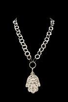 Tribal Silver Hamsa Necklace - Berber People, Tunisia 2