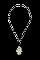 Tribal Silver Hamsa Necklace - Berber People, Tunisia