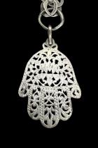 Tribal Silver Hamsa Necklace - Berber People, Tunisia 4