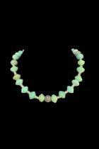 Vaseline Glass Bead and Sterling Silver Necklace 1
