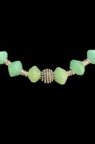 Vaseline Glass Bead and Sterling Silver Necklace 2
