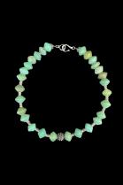 Vaseline Glass Bead and Sterling Silver Necklace