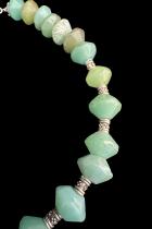 Vaseline Glass Bead and Sterling Silver Necklace 3