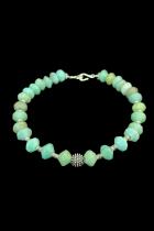 Vaseline Glass Bead and Sterling Silver Necklace 5