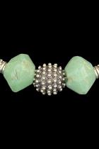 Vaseline Glass Bead and Sterling Silver Necklace 6