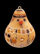 Snowman Gourd Ornament - Natural 1