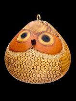 Light-Colored Owl Gourd Ornament
