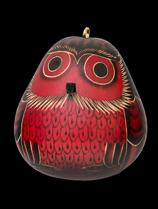 Red-colored Owl Gourd Ornament  2