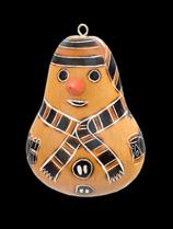 Snowman Gourd Ornament - Natural