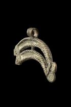 Bronze Curved Chameleon Pendant Amulet - Lobi People (Gan sub Group), Burkina Faso 1