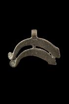 Bronze Curved Chameleon Pendant Amulet - Lobi People (Gan sub Group), Burkina Faso 2