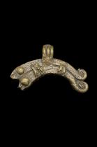 Bronze Chameleon Pendant Amulet - Lobi People (Gan sub Group), Burkina Faso 1