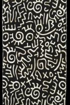Printed Black and White Fabric with an Intricate  Mudcloth Design - Ivory Coast 1