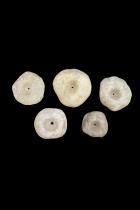 Set of 5 Quartz Disk Currencies - Lome Region, Togo