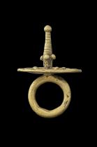 Copper Alloy Ring with Projection - Dogon People, Mali - Sold 8