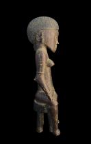 Seated Wooden Female Figure - Senufo People, Ivory Coast 4