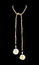 Conus Currency Shells and Ostrich Egg Shell Lariat Necklace 1