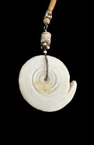 Conus Currency Shells and Ostrich Egg Shell Lariat Necklace 4