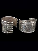 Pair of Contemporary Sterling Silver Cuffs (#2) - Central Asia 1