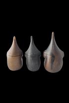 Set of 3 Snuff Containers - Kuba People, D.R. Congo