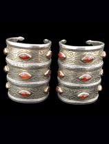 Pair of 'Bilezek' Cuffs - Tekke people, Turkmenistan (Central Asia) (#9) - SOLD