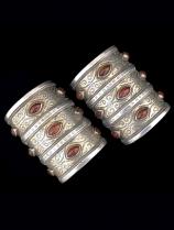 Pair of 'Bilezek' Cuffs - Tekke people, Turkmenistan (Central Asia) (#9) - SOLD 3