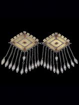 Pair of Robe Closure Fasteners - Tekke people, Turkmenistan (Central Asia)