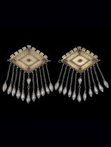 Pair of Robe Closure Fasteners - Tekke people, Turkmenistan (Central Asia) 1