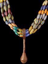 A six-string roped choker of old Venetian trade beads known as 