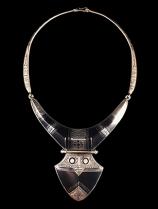 Contemporary Tuareg Sterling Silver and Ebony Wood Necklace - Sold