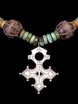 Turquoise Necklace with African Pendants - BR267 2