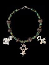 Turquoise Necklace with African Pendants - BR267 1