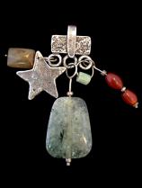 Sterling Silver Necklace Adornment with Indian Carnelian, Jade & Amazonite - Sold 2