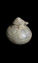 Carved Stone Box with Turtle on Top - Zimbabwe