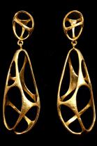 Contemporary Brushed Gold Vermeil Earrings 