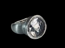 Sterling Silver and White Quartz Ring - Size 7 1/2 3
