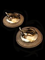 Woven Clip Earrings with 18k Gold Plate (64gg)  1