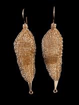 Woven Leaf Earrings (31acg)